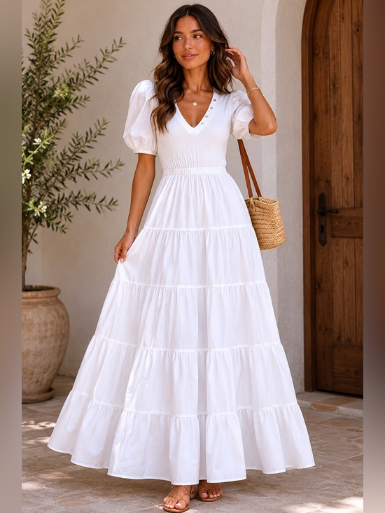Moon River Dresses & Skirts - MOON RIVER Knitted Button Top Dress with Tiered Bottom Size S MSRP $178